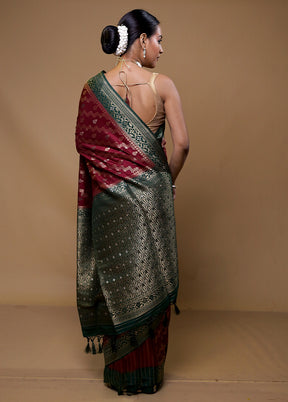 Pink Dupion Silk Saree With Blouse Piece