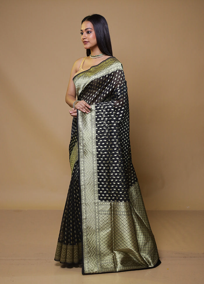 Black Organza Saree With Blouse Piece