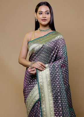 Grey Organza Saree With Blouse Piece