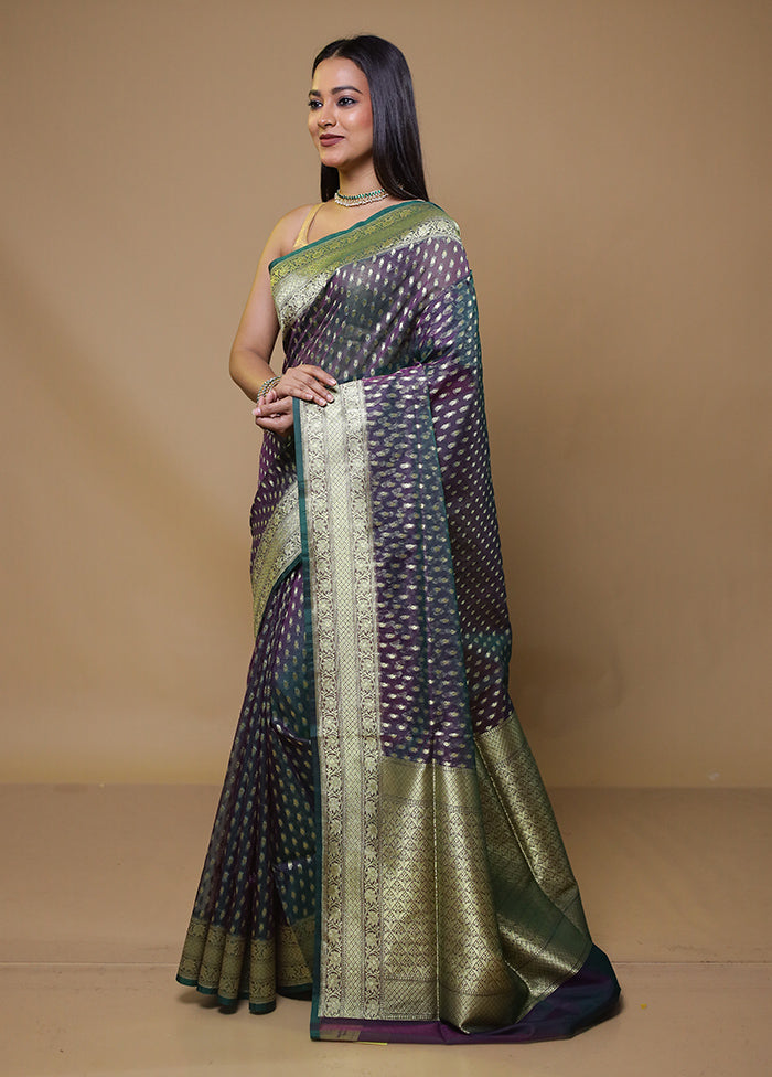 Grey Organza Saree With Blouse Piece