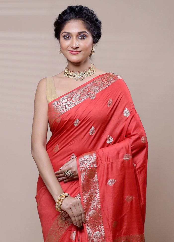 Pink Cotton Saree With Blouse Piece