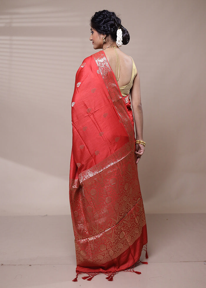 Pink Cotton Saree With Blouse Piece