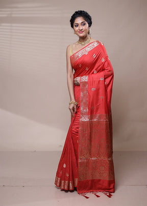 Pink Cotton Saree With Blouse Piece