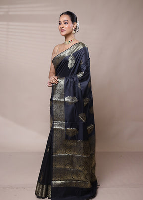 Black Cotton Saree With Blouse Piece