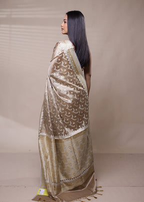 Cream Tissue Silk Saree With Blouse Piece