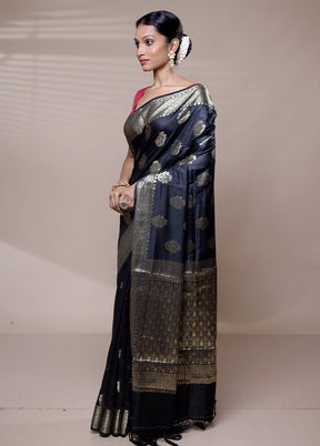 Black Cotton Saree With Blouse Piece