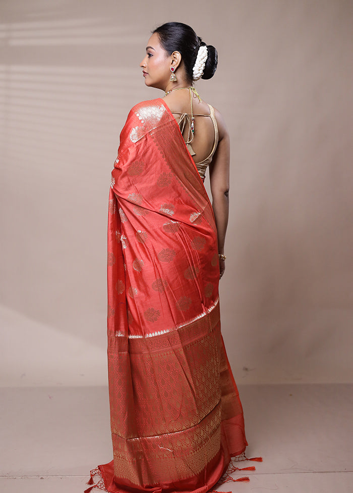 Pink Cotton Saree With Blouse Piece