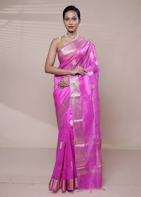 Purple Organza Saree With Blouse Piece