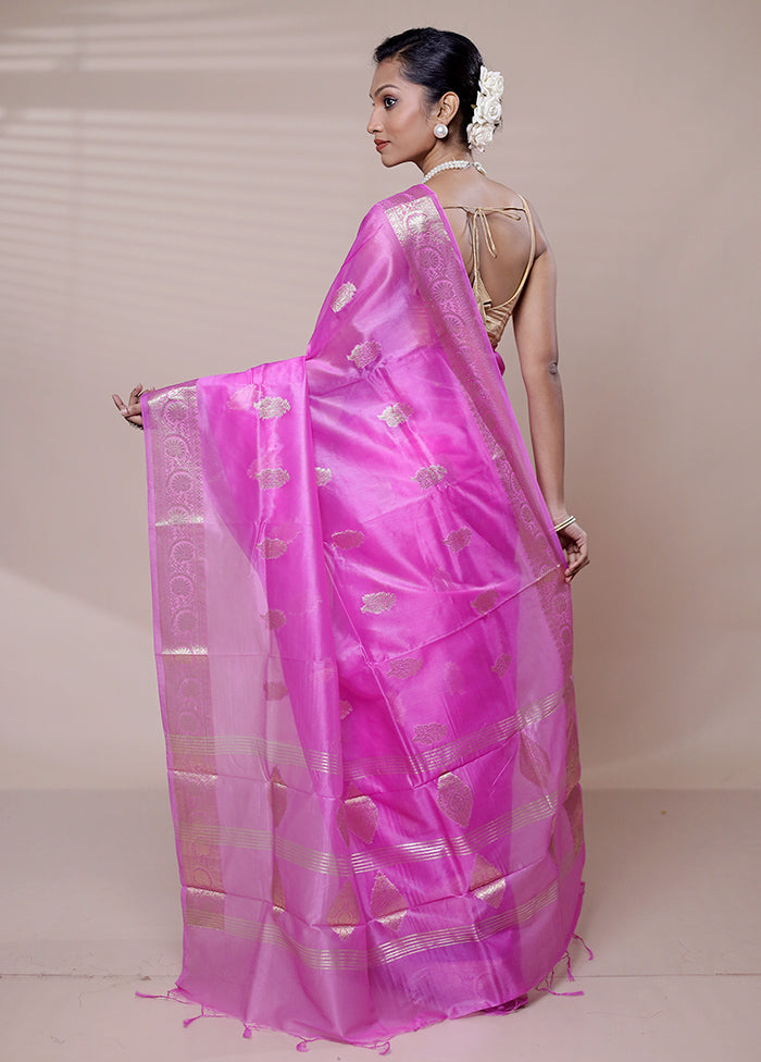 Purple Organza Saree With Blouse Piece