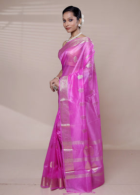 Purple Organza Saree With Blouse Piece