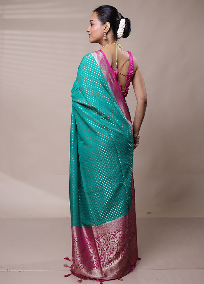 Blue Dupion Silk Saree With Blouse Piece