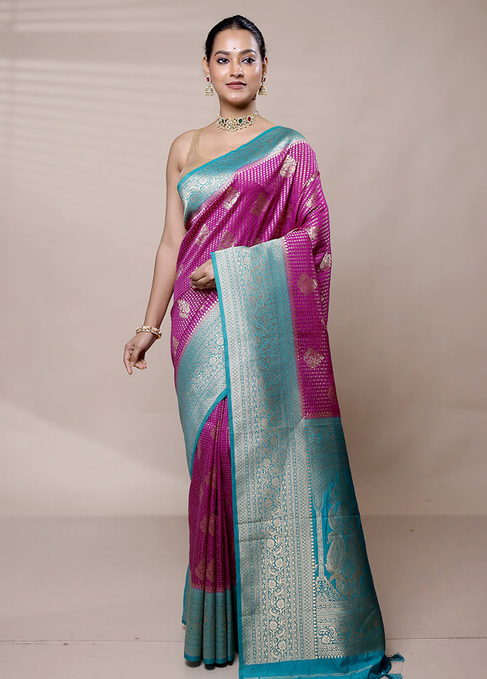 Purple Georgette Saree With Blouse Piece