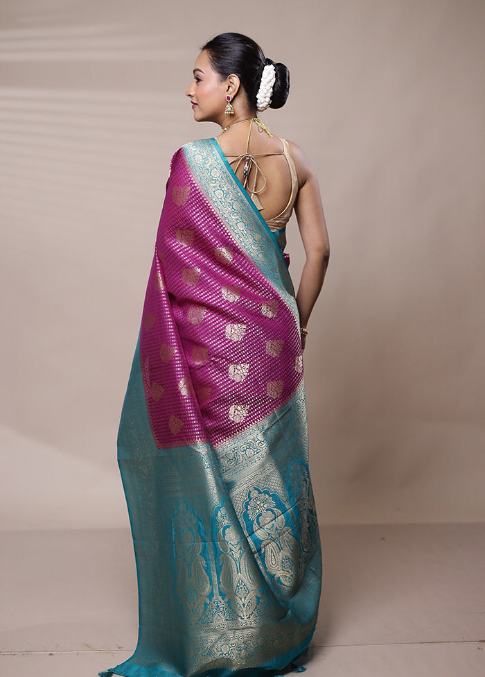 Purple Georgette Saree With Blouse Piece