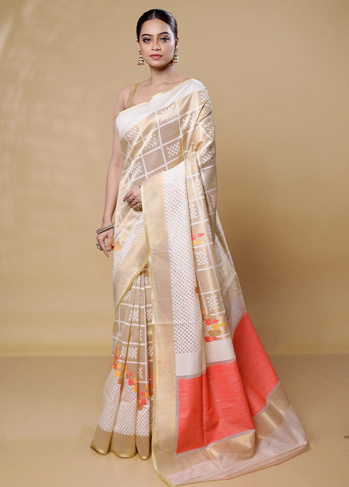 White Net Saree With Blouse Piece