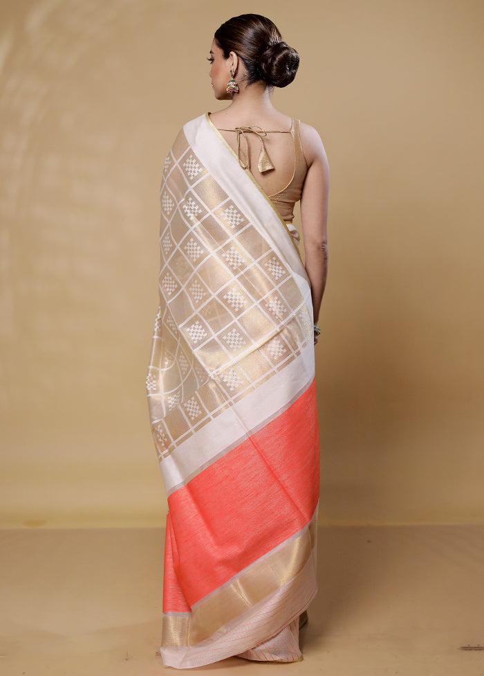 White Net Saree With Blouse Piece