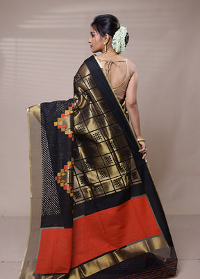 Black Net Saree With Blouse Piece