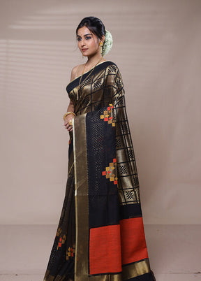 Black Net Saree With Blouse Piece