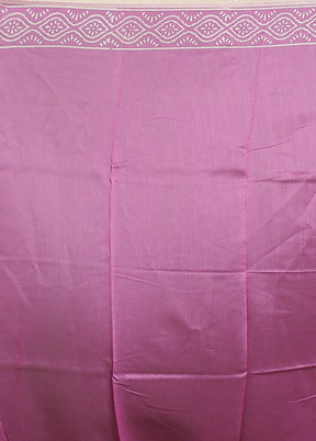Pink Chanderi Cotton Saree With Blouse Piece