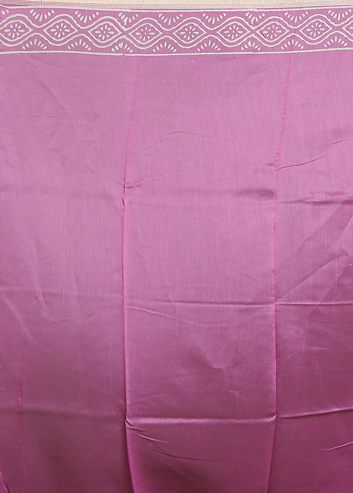 Pink Chanderi Cotton Saree With Blouse Piece