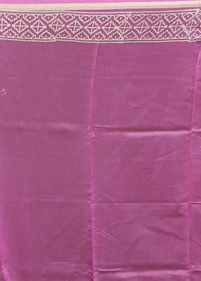 Pink Chanderi Cotton Saree With Blouse Piece