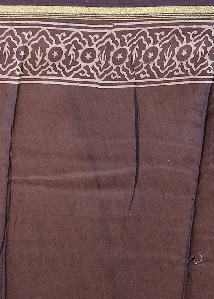 Blue Chanderi Silk Saree With Blouse Piece