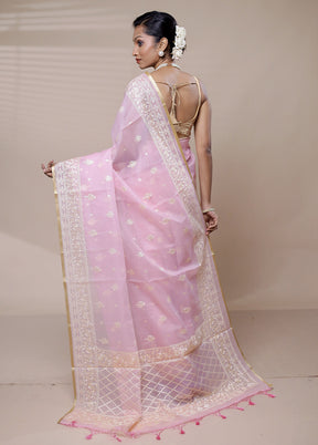 Pink Organza Saree With Blouse Piece