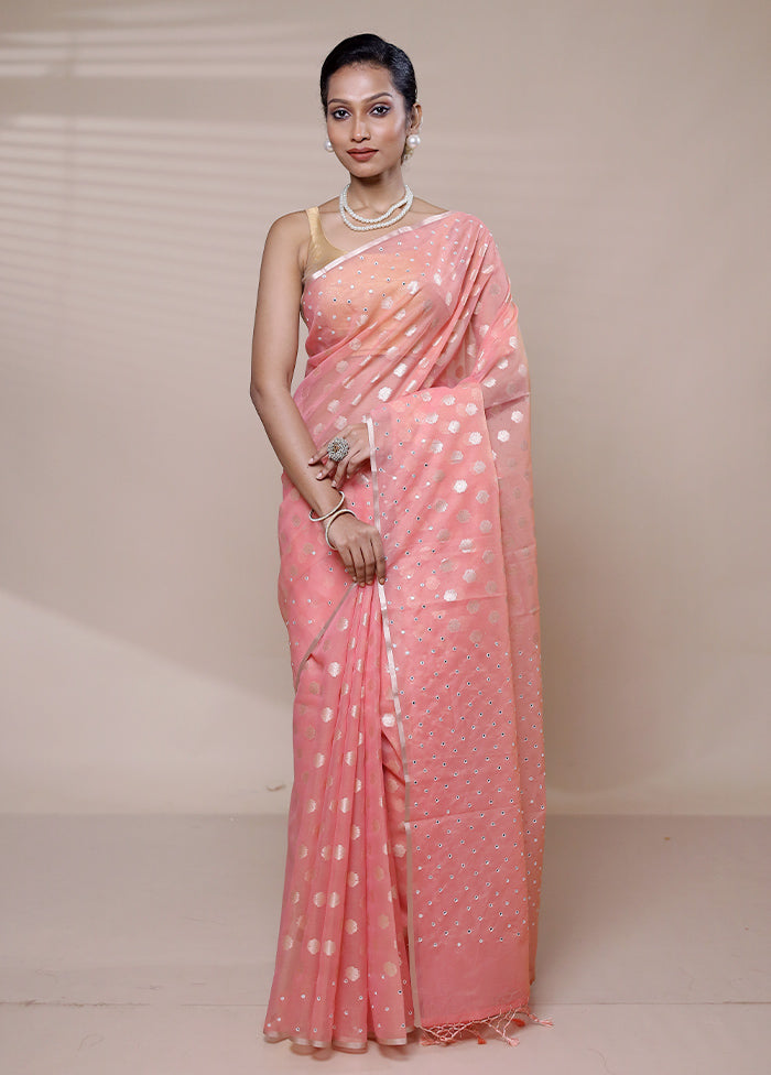 Pink Organza Saree With Blouse Piece