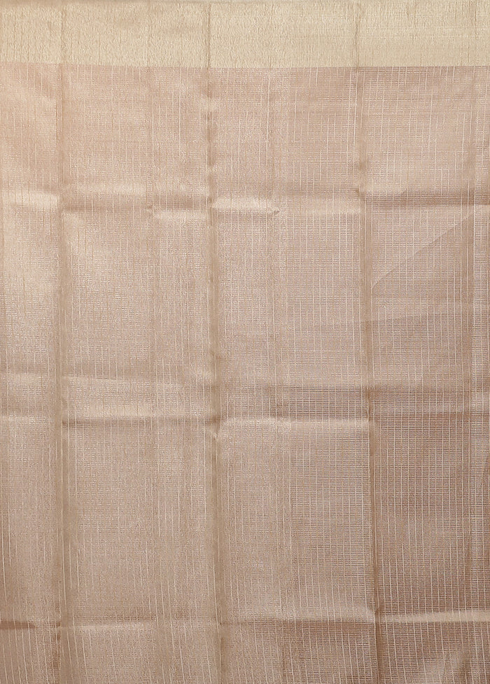 Pink Kora Silk Saree With Blouse Piece