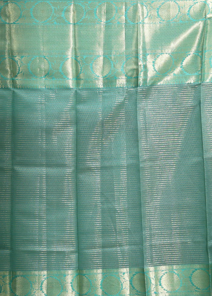 Cream Tissue Silk Saree With Blouse Piece