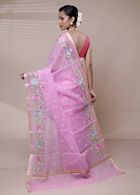 Pink Kota Cotton Saree With Blouse Piece