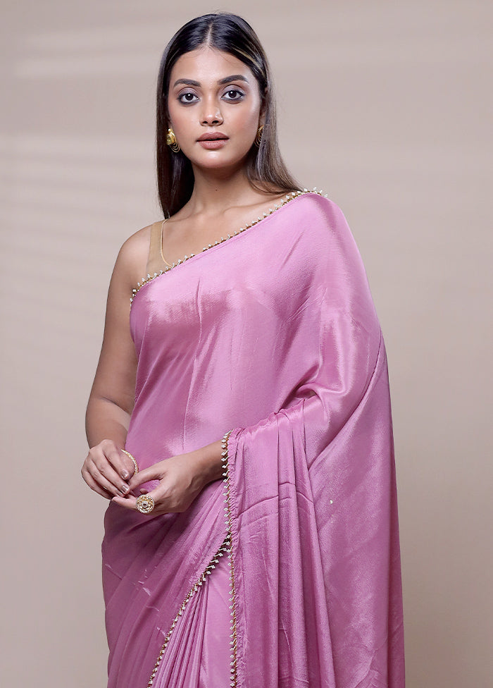 Pink Tissue Silk Saree With Blouse Piece