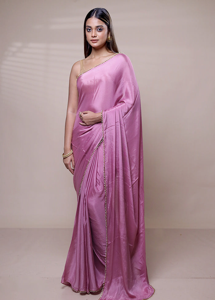 Pink Tissue Silk Saree With Blouse Piece