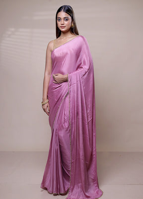 Pink Tissue Silk Saree With Blouse Piece