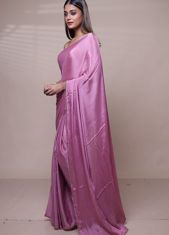 Pink Tissue Silk Saree With Blouse Piece