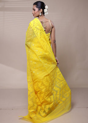 Yellow Tant Jamdani Saree Without Blouse Piece