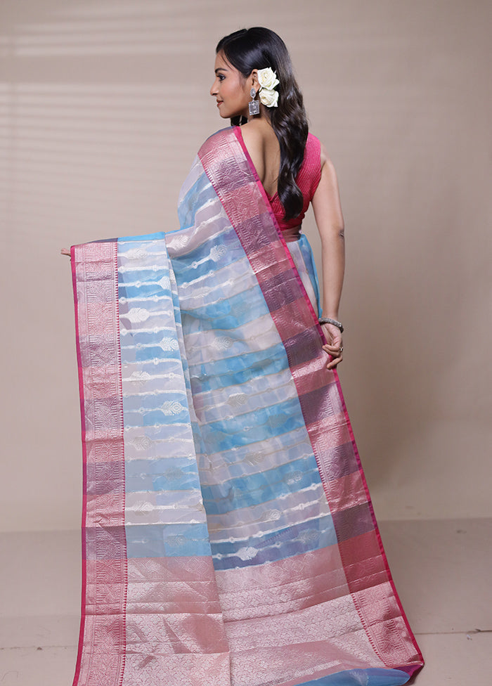 Multicolor Organza Saree With Blouse Piece