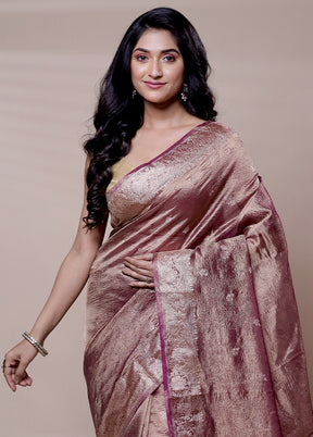 Purple Tissue Silk Saree With Blouse Piece