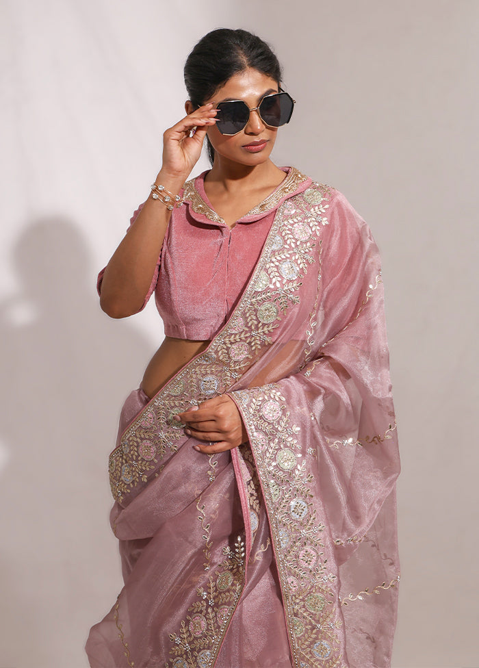 Purple Dupion Silk Saree With Blouse Piece