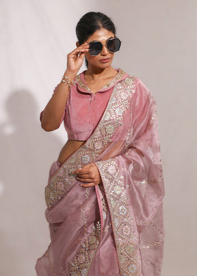 Purple Dupion Silk Saree With Blouse Piece