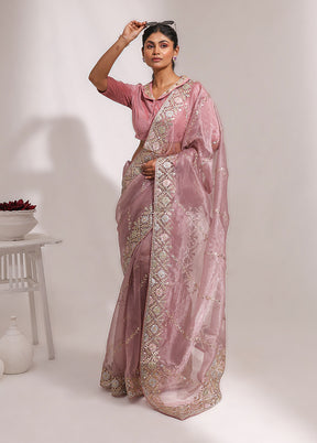 Purple Dupion Silk Saree With Blouse Piece