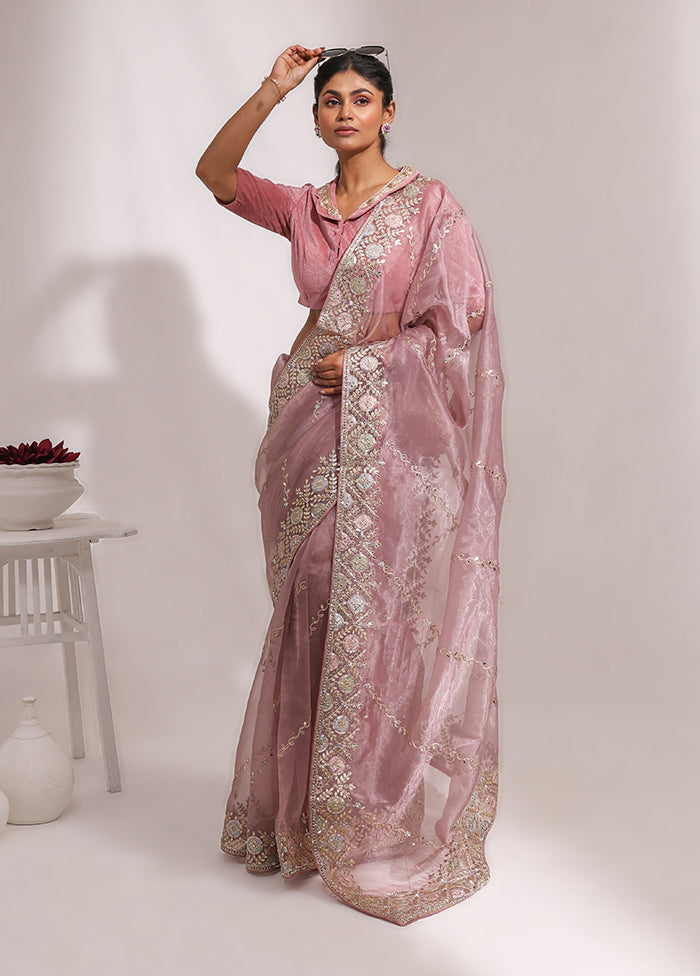 Purple Dupion Silk Saree With Blouse Piece