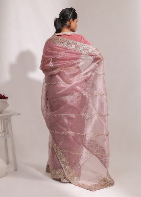 Purple Dupion Silk Saree With Blouse Piece