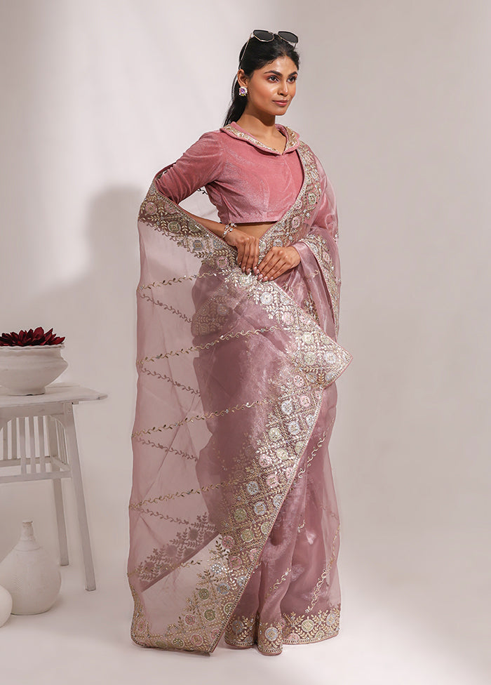 Purple Dupion Silk Saree With Blouse Piece