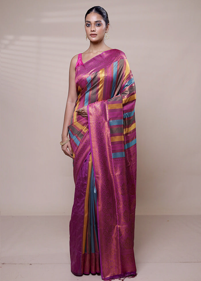 Pink Dupion Silk Saree With Blouse Piece