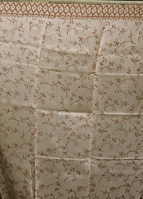 Black Chanderi Cotton Saree With Blouse Piece