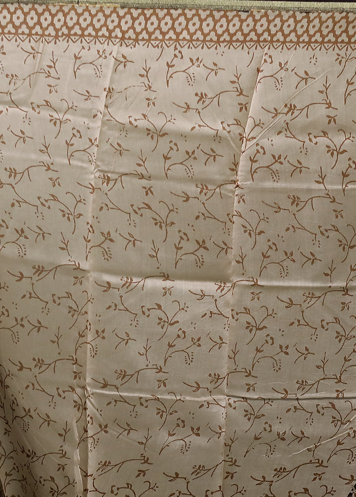 Black Chanderi Cotton Saree With Blouse Piece