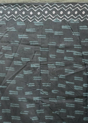 Green Chanderi Cotton Saree With Blouse Piece