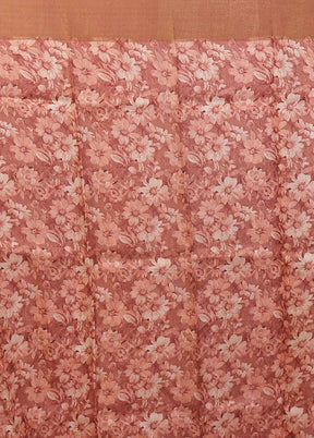 Cream Handloom Tussar Pure Silk Saree With Blouse Piece