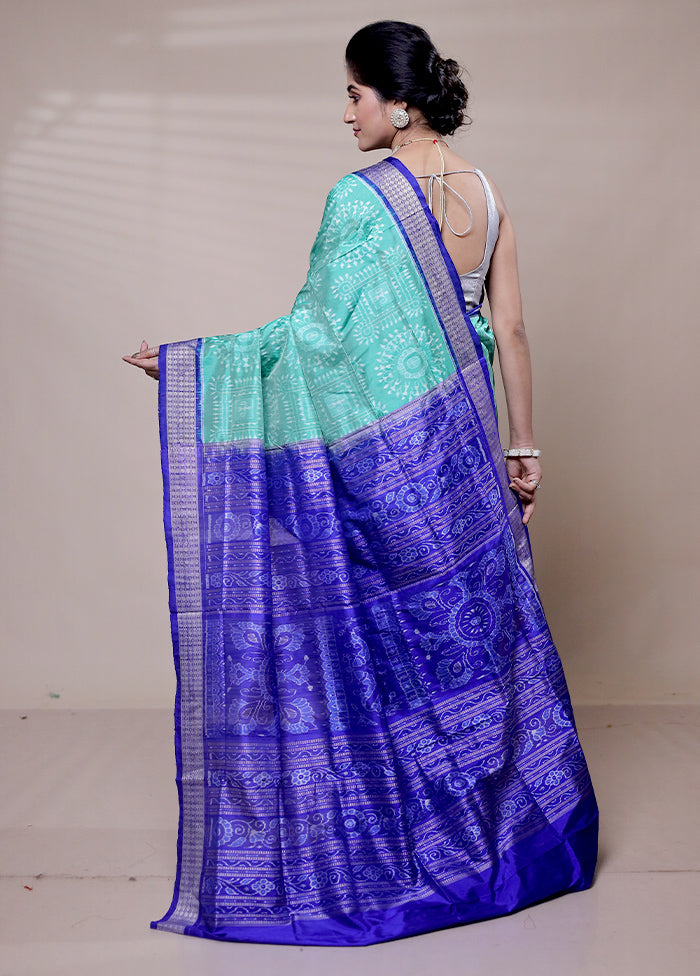 Green Handloom Patola Pure Silk Saree With Blouse Piece