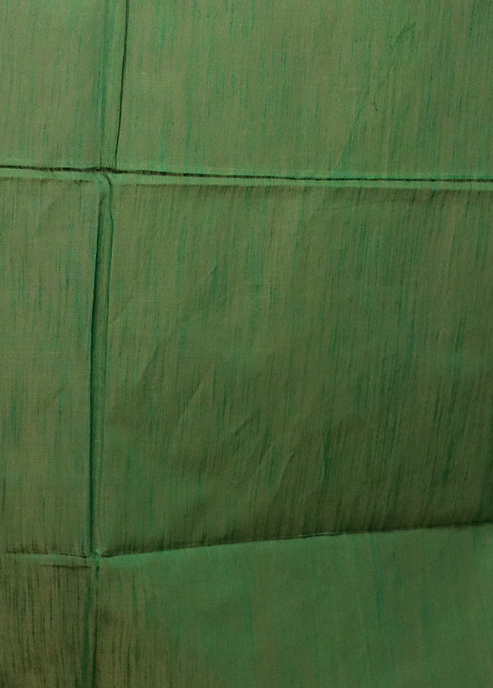 Green Matka Silk Saree With Blouse Piece